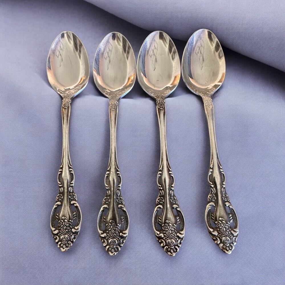 Vintage 4 Towle Stainless TWS211 Pierced Oval Soup Spoon SCC Japan Supreme E